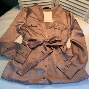 Taupe button down Naked Wardrobe dress